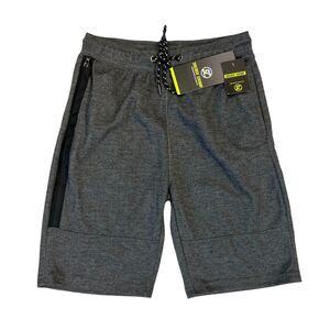 Sacred Crown Shorts Mens S Small Gray Zip Pocket Stretch Waist Drawstring Tie